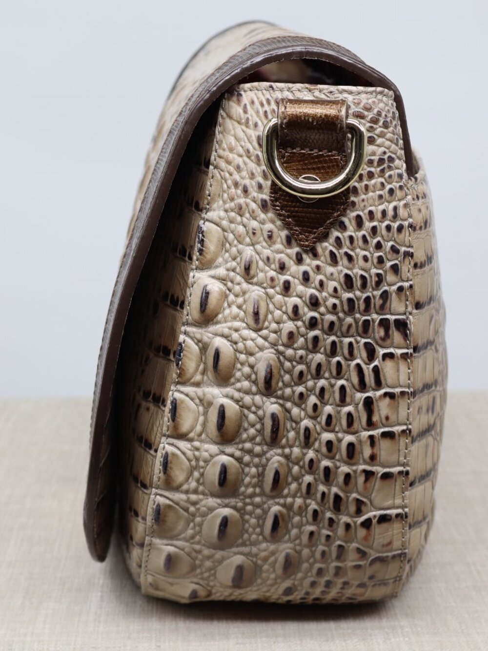 Brahmin Sonny Saddle Bag Armor Pennfield Croc & Lizard Embossed Crossbody - Picture 3 of 11
